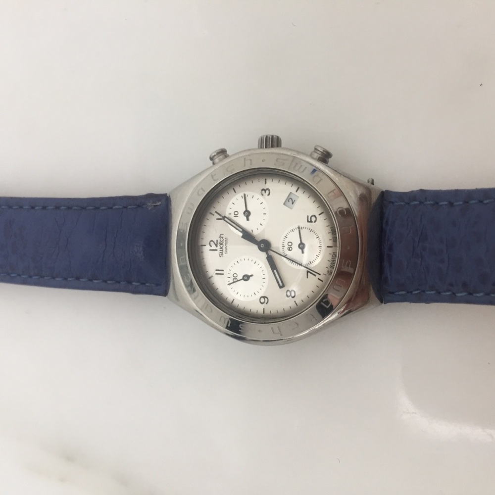 Swatch Watch with Leather Strap